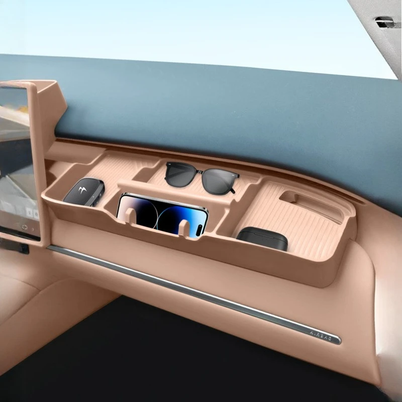 For Leapmotor C10 C16 2027 Silicone Passenger Side Storage Box Non-Slip Groove Organizer Case Interior Modification Accessories
