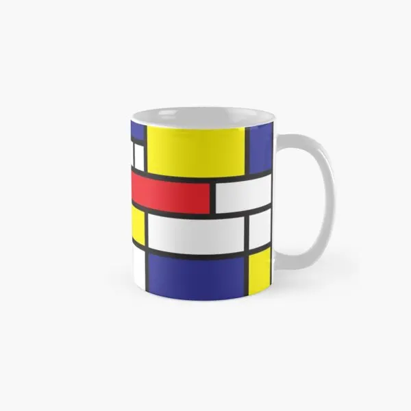 Mondrian Study I Classic Mug Handle Round Simple Gifts Coffee Drinkware Cup Printed Tea Photo Image Picture Design