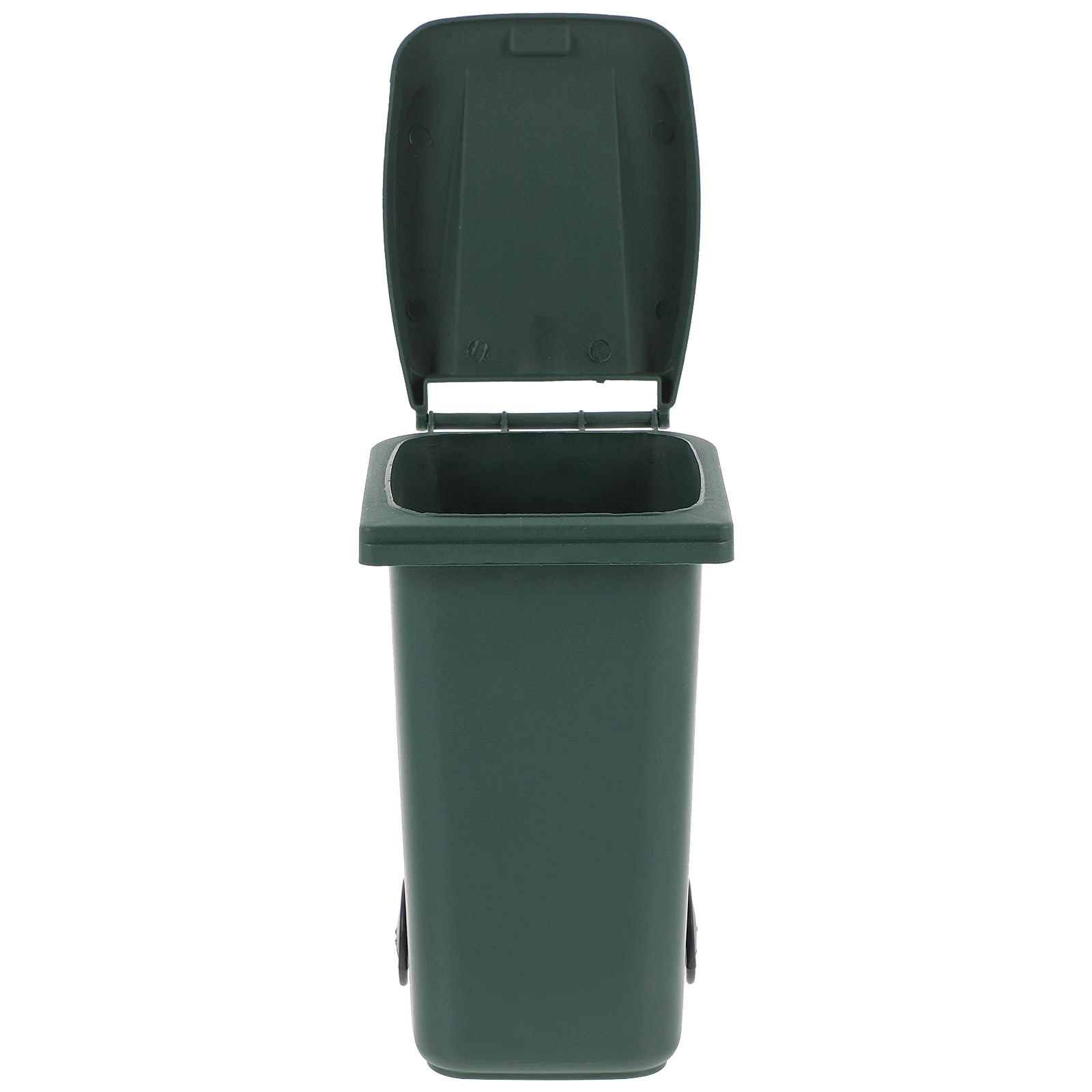 

Plastic Mini Trash Can Storage Holder Dark Green Desk Bucket Office Waste Bin Lid Home Small Garbage Container Stationery