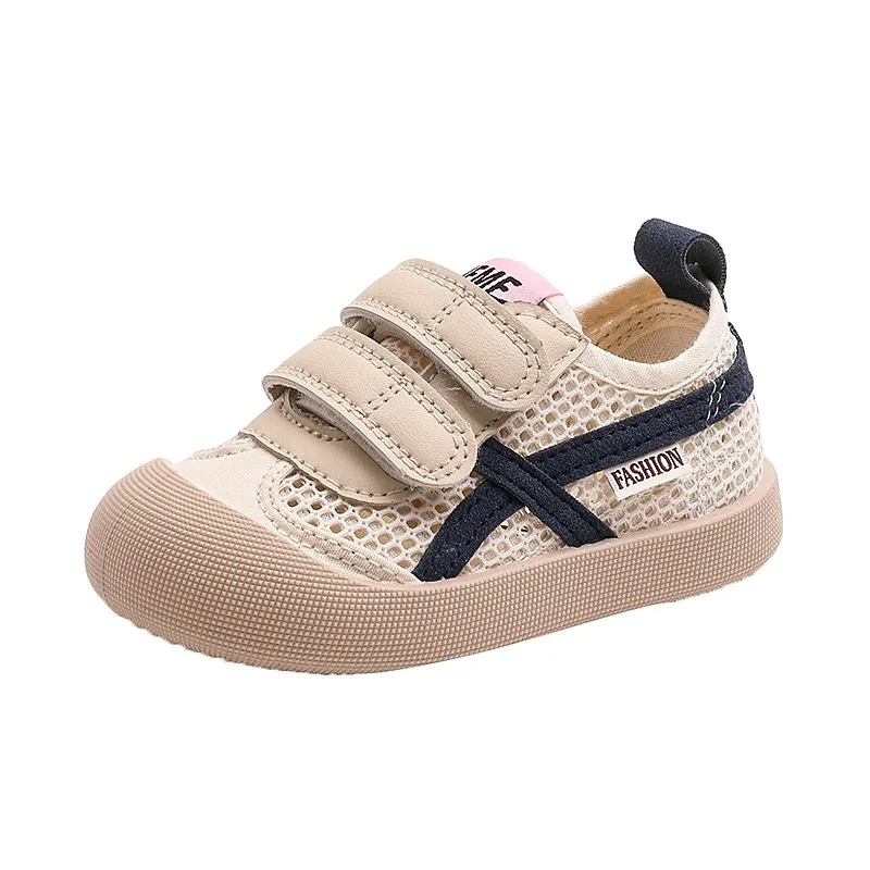 2024 New Girls\' Soft Sole Fashion Baby Shoes with Mesh Surface for Boys and Girls Breathable and Casual Sports Board Shoes