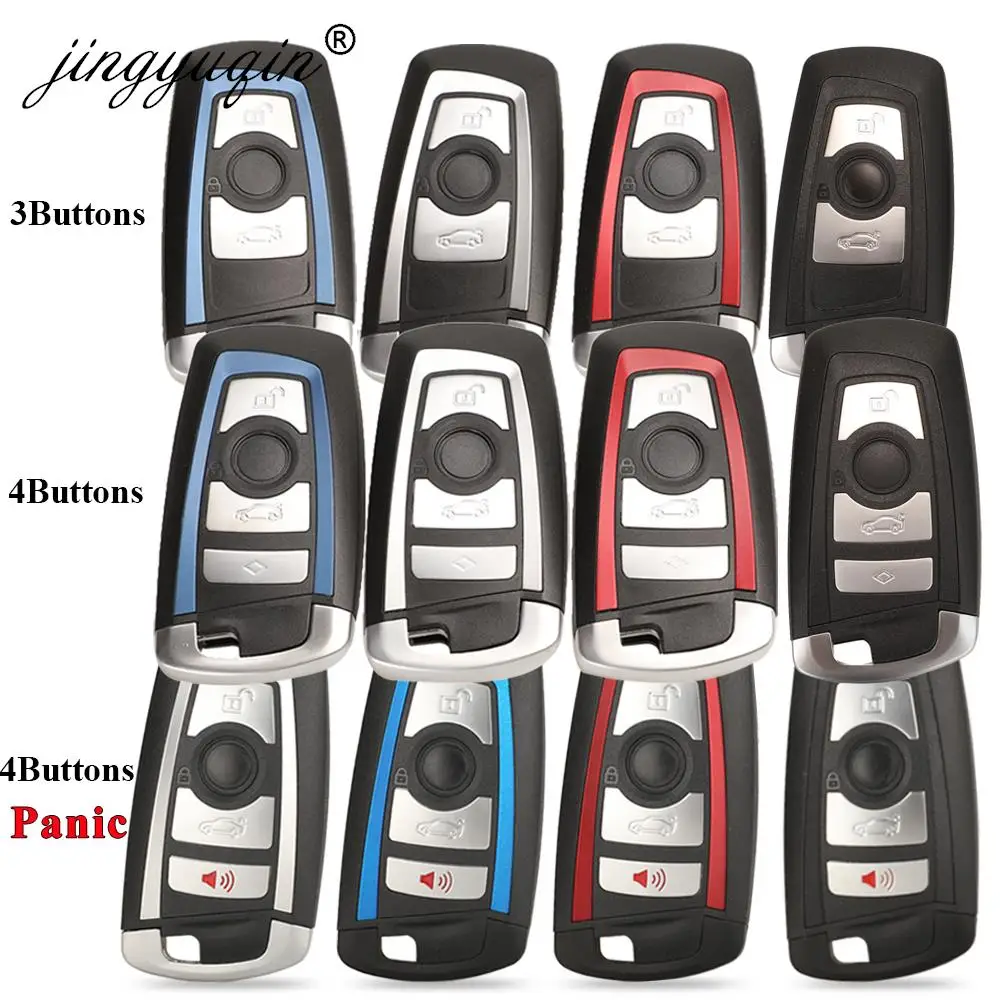 Jinyuqin-carcasa para llave de coche inteligente, funda remota sin llave para BMW CAS4 F FEM 3 5 7 Series E90 E92 E93 X5 F10 F20 F30 F40 Panic FOB