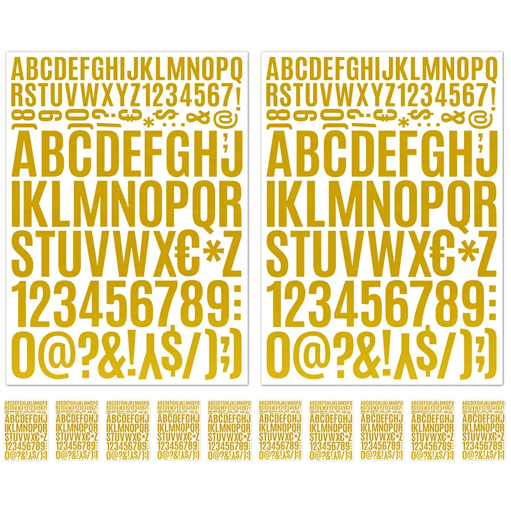 

12pcs 0.8 1.6 Inch Hot Stamping Letter Stickers Waterproof Self Adhesive Alphabet Number Symbols Decorative Removable No