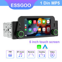 ESSGOO 5 Inch Car Radio Wireless Carplay 1Din MP5 Player Autoradio Stereo Touch Screen 1280x720 Universal Multimedia Player