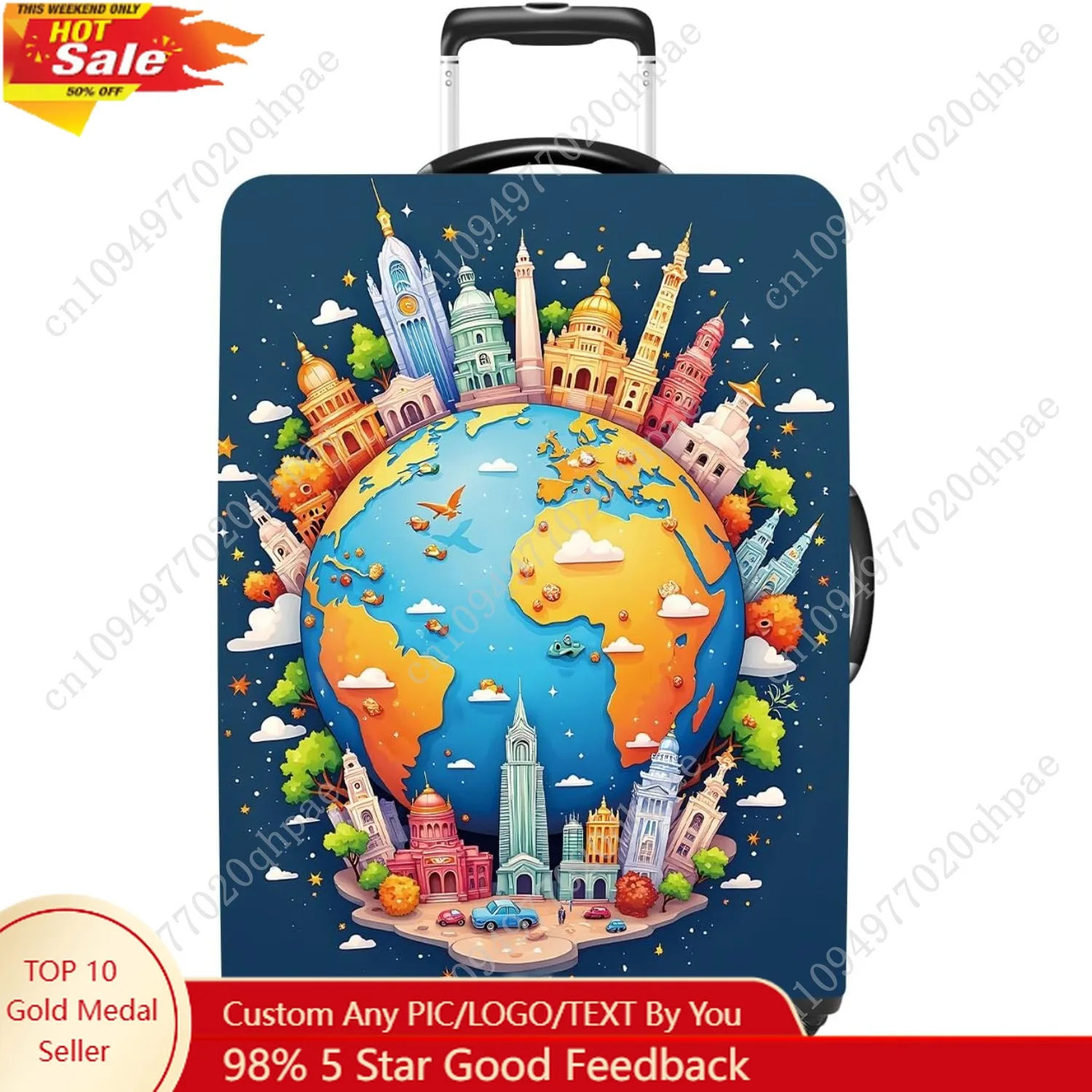 

Luggage Cover Washable Suitcase Protector Anti-Scratch,Stretchable Fit for 20-34Inch Luggage Durable Travel Bag Cover with Zippe