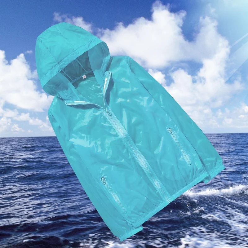 

Ultra-Thin Breathable Ice-Silk Men's Sun-Protective Jaet Qui-Drng Waterproof Fiing Sportswear Lightweight Summer Coat