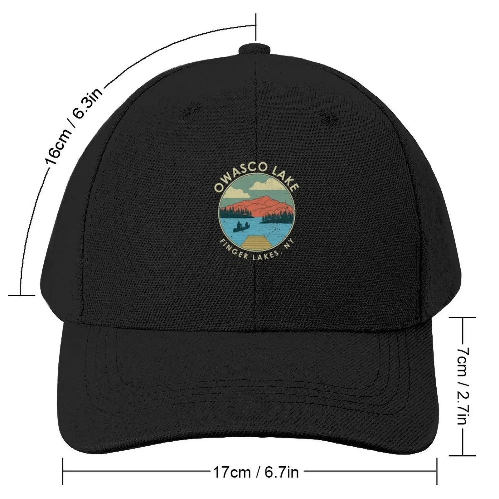 Finger Lakes NY New York Owasco Lake graphic Baseball Cap Cosplay Big Size Hat Caps For Women Men's