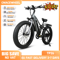 CMACEWHEEL TP26 Electric Bike 750W 48V 17Ah Adults E-Bike Hydraulic Brake E Mountain Bike, Dual Suspension 26 Inch Fat Tire