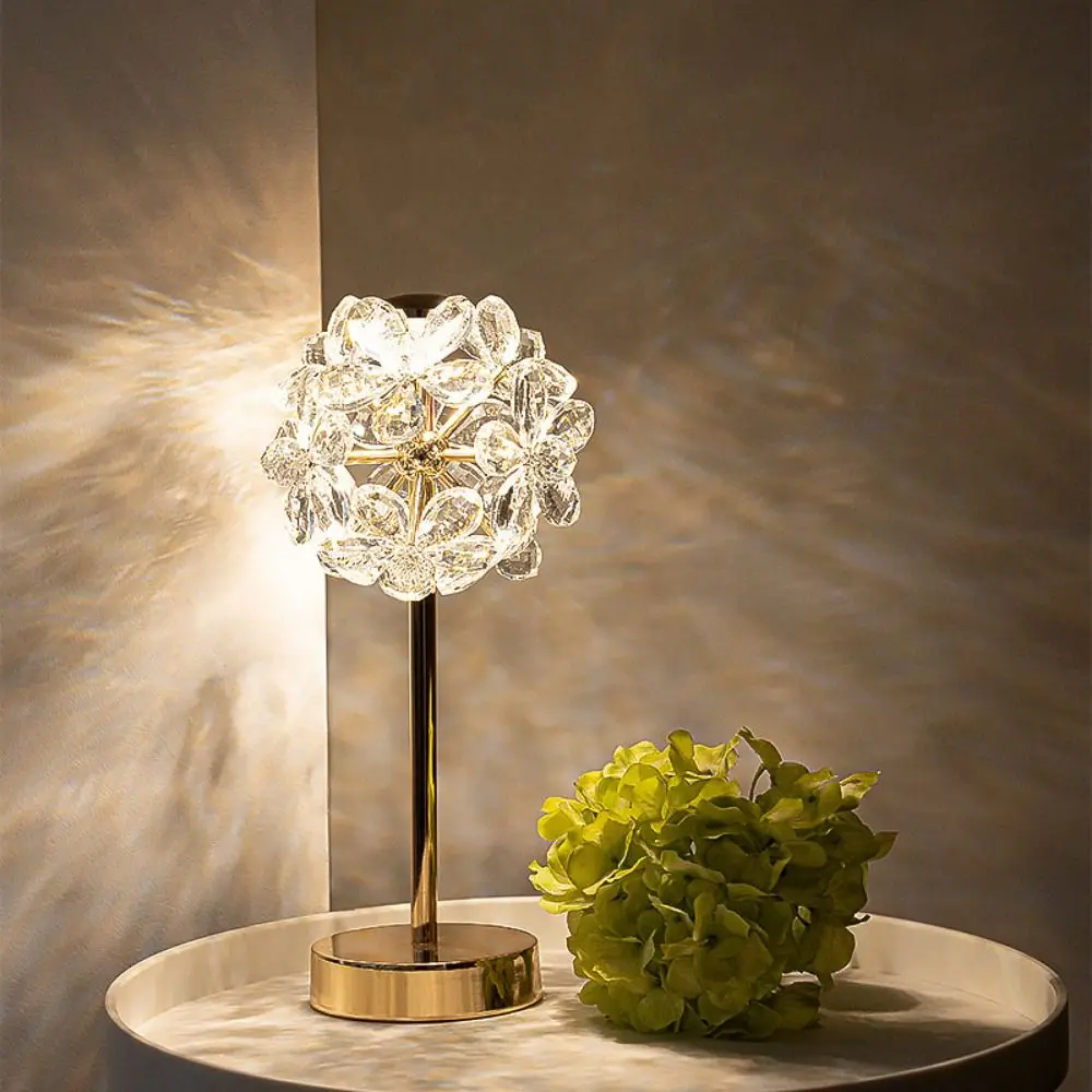 

Crystal Lamp Shade Crystal Table Lamp 3 Color Lights Romantic Modern Bedside Lamp Dimmable Soft Lights Decoration Desk Light