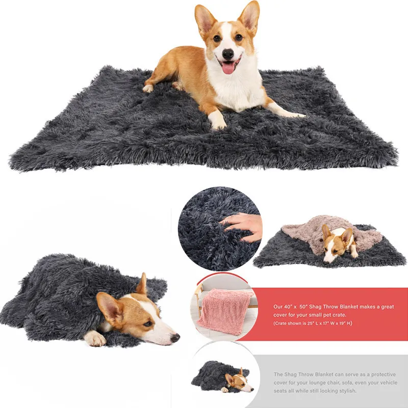

Long Plush Pet Mat Double-layer Pets Blanket Large Medium and Small Dog Mattress Cat Bed Warm and Comfortable
