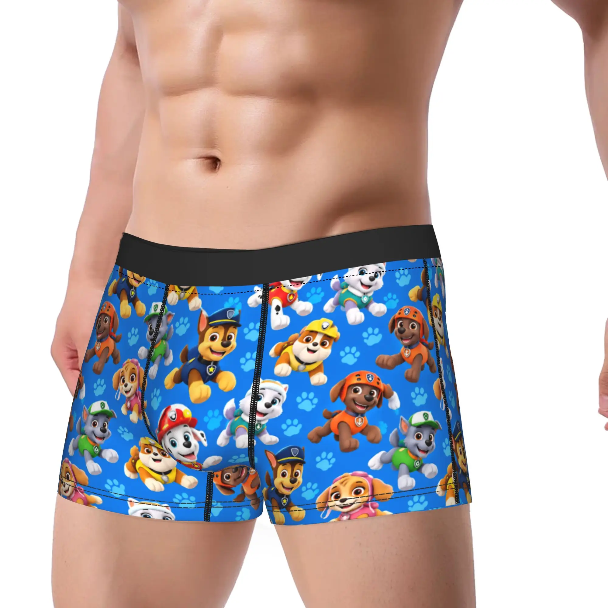 Paw Dogs Full Team Blue Paw Art Underwear  Man Shorts Briefs Comfortable Trunk Quality Design Oversize Panties