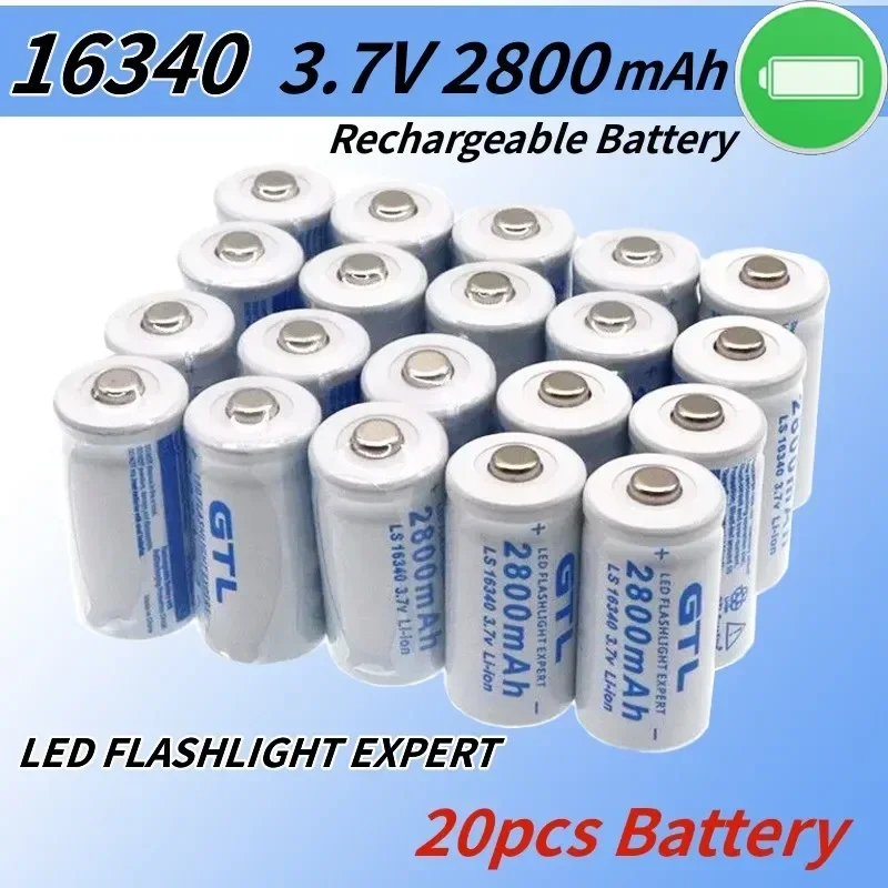 NEW CR123A RCR 123 ICR 16340 Battery 2800mAh 3.7V Safety Camera Rechargeable Battery Lithium Ion L70 Plus