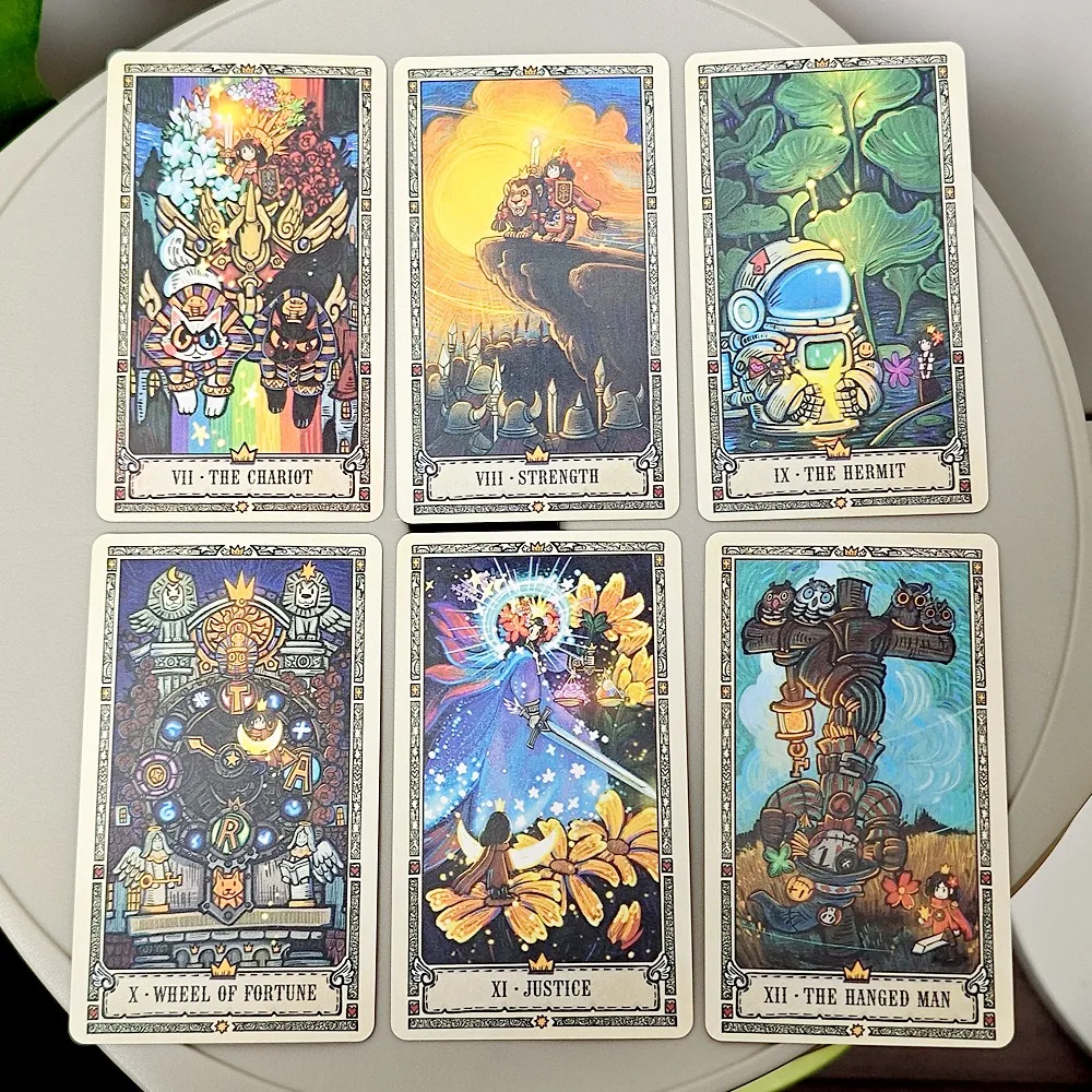 Tarot Miłość i odwaga 10,3 * 6 cm (edycja kieszonkowa), 78 talia tarota Podróż fantasy małej księżniczki Karty tarota