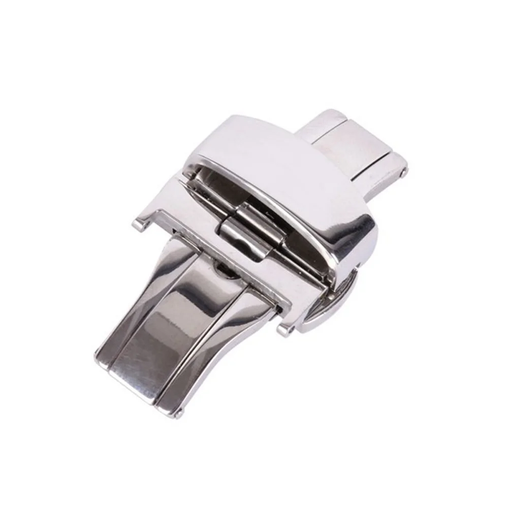 

Stainless Steel Watch Clasp Silver Double Push Button Deployment Buckle for 22mm Watch Band Strap Durable Wear Resistant