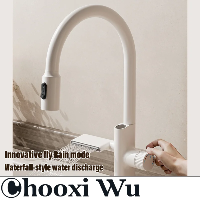 CHOOXIWU-Rainfly kitchen digital display sink faucet, hot and cold dual control, multi-function water outlet