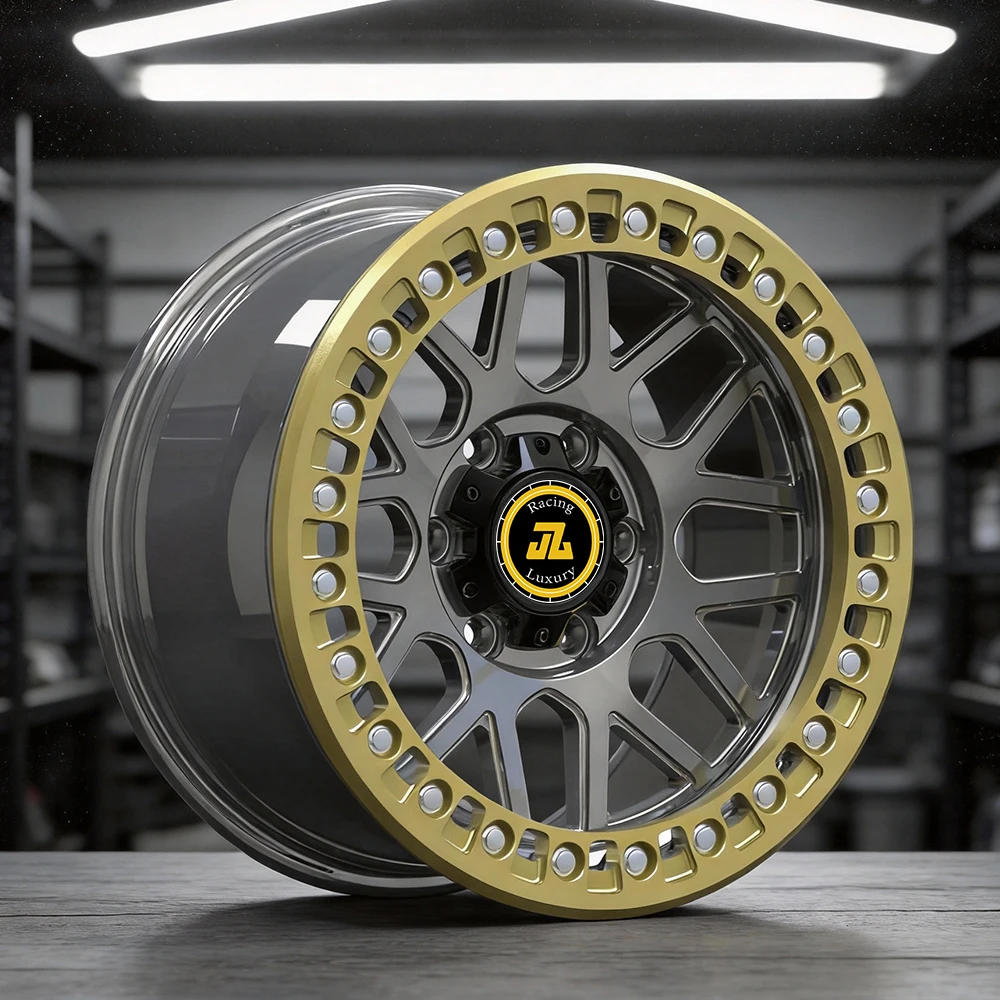 JZ New 6x135 6x139.7 6x127 Beadlock Offroad Forged Wheels Rims for F150 1500 GMT800 GMT900 K2XX T1XX Passenger Car Wheels Tires