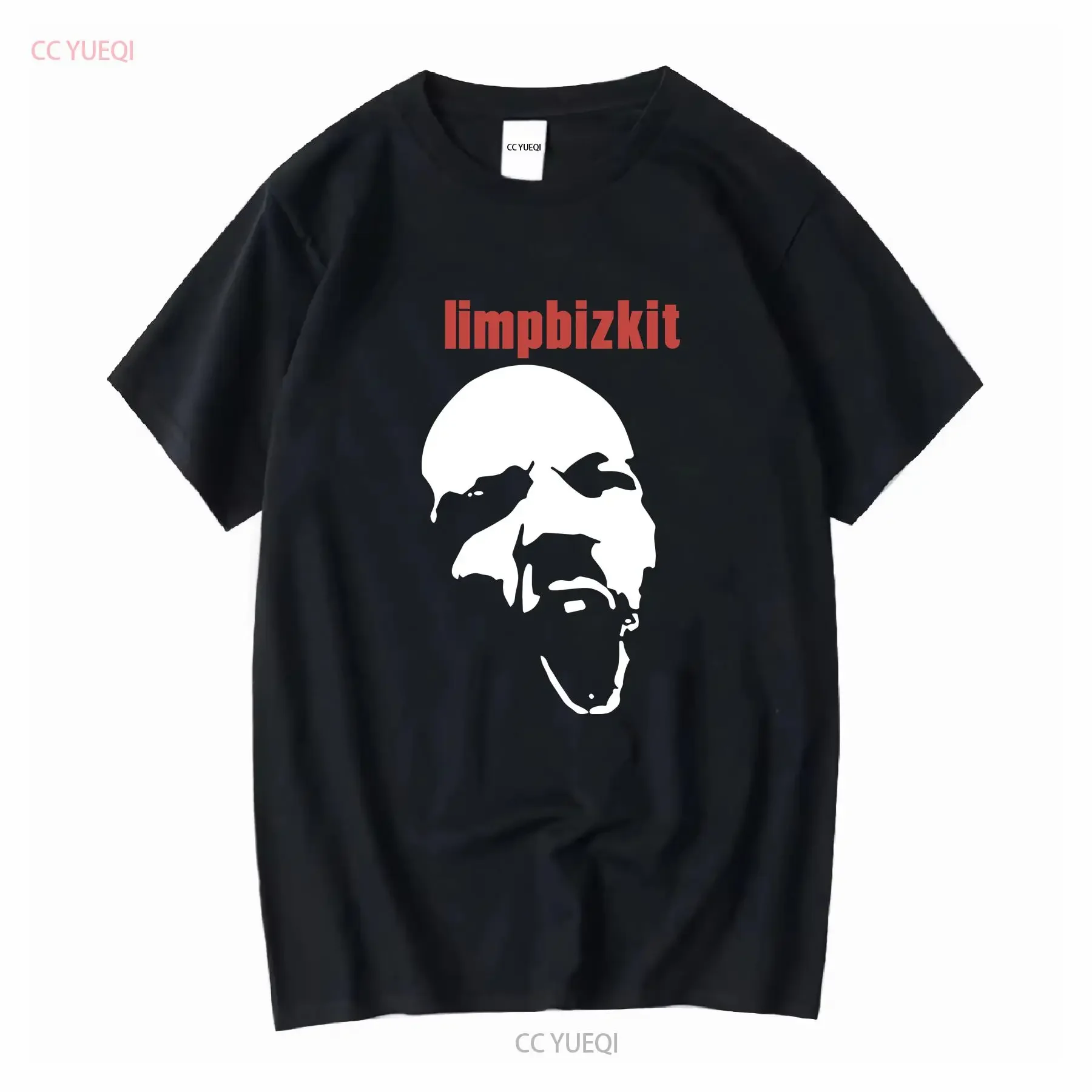 2000s Limp Bizkit Black short sleeve T shirt Reprint Heavy cotton NH7486 long sleeves vintage Washed Slightly Breathable