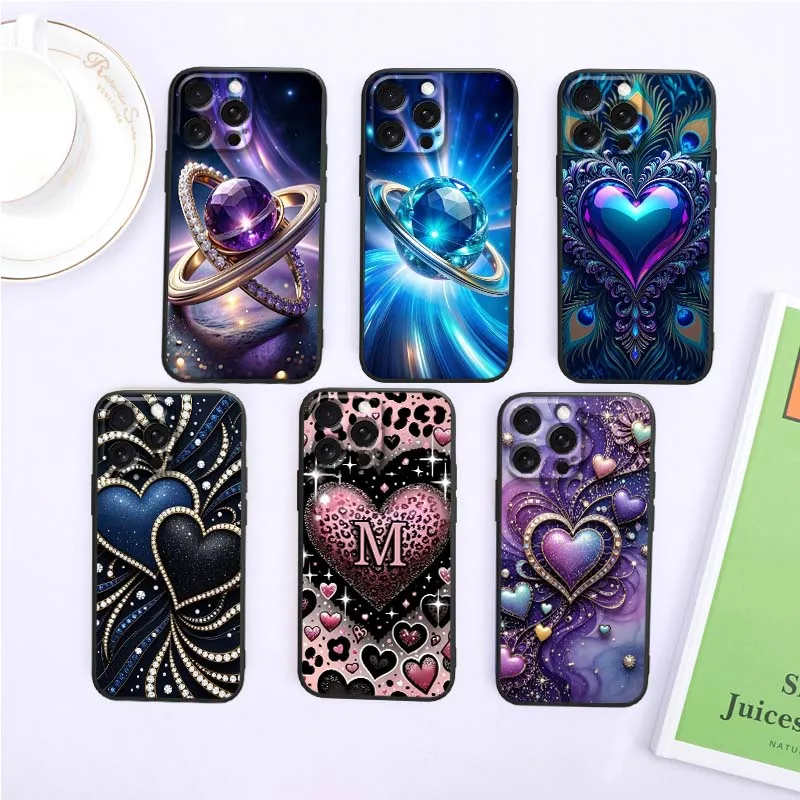 

Leopard Print Art Love Heart Phone Case For Apple iPhone 17 16 16E 15 14 13 12 11 Air Pro Max Plus Black Soft Silicone Cover