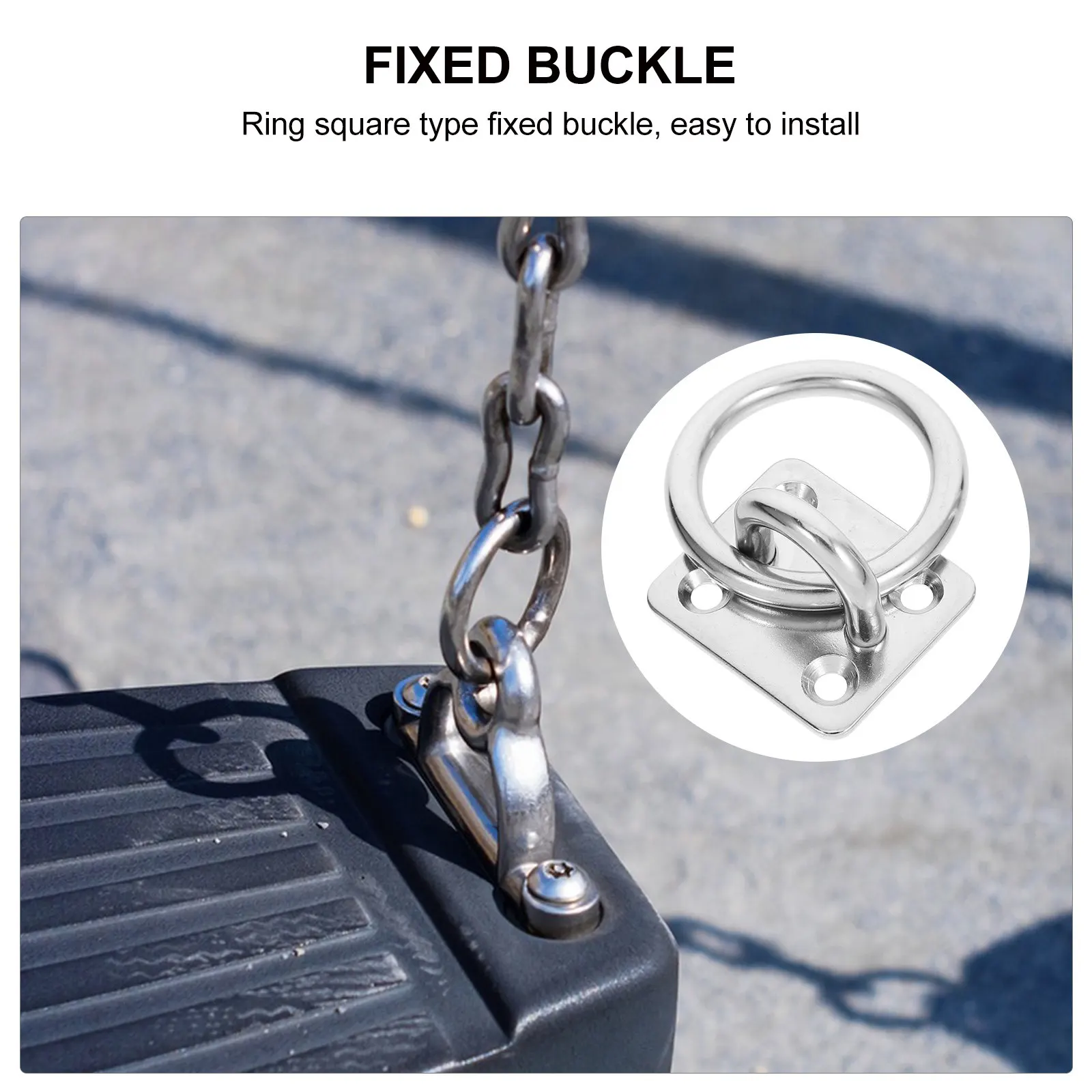 Stainless Steel Heavy Duty Square Eye Plate Hook for Ceiling Wall Deck Tree Mounting Pad Eye Plate Hooks Hammock Ceiling Anchor