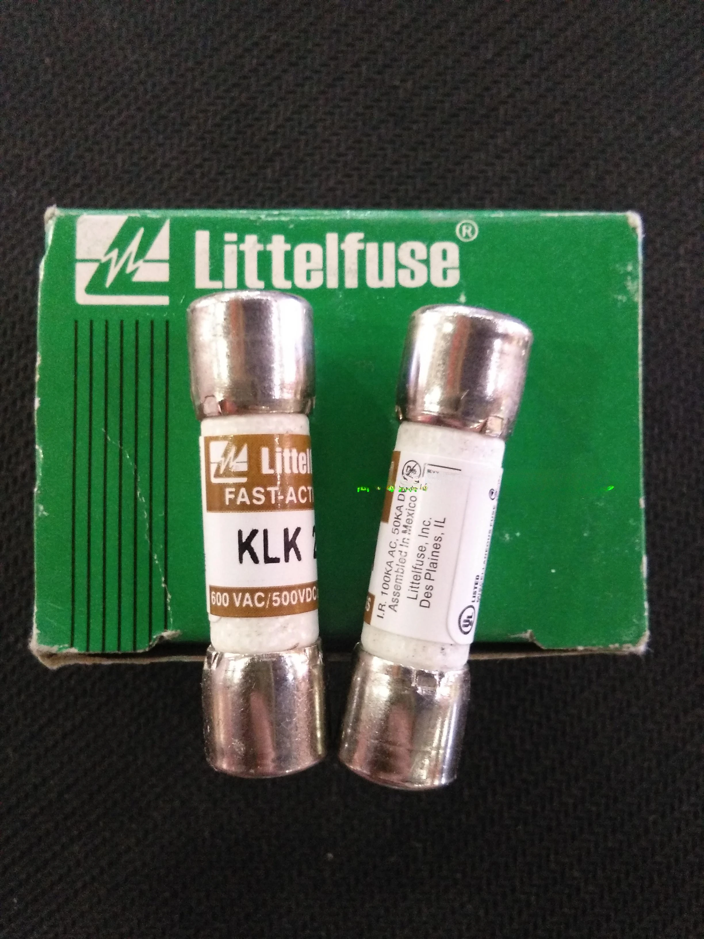 

10PCS KLK fuse tube 1-3-7-9-12-15-25-0.5A small fuse 10 * 38UL CSA fast fuse 600V