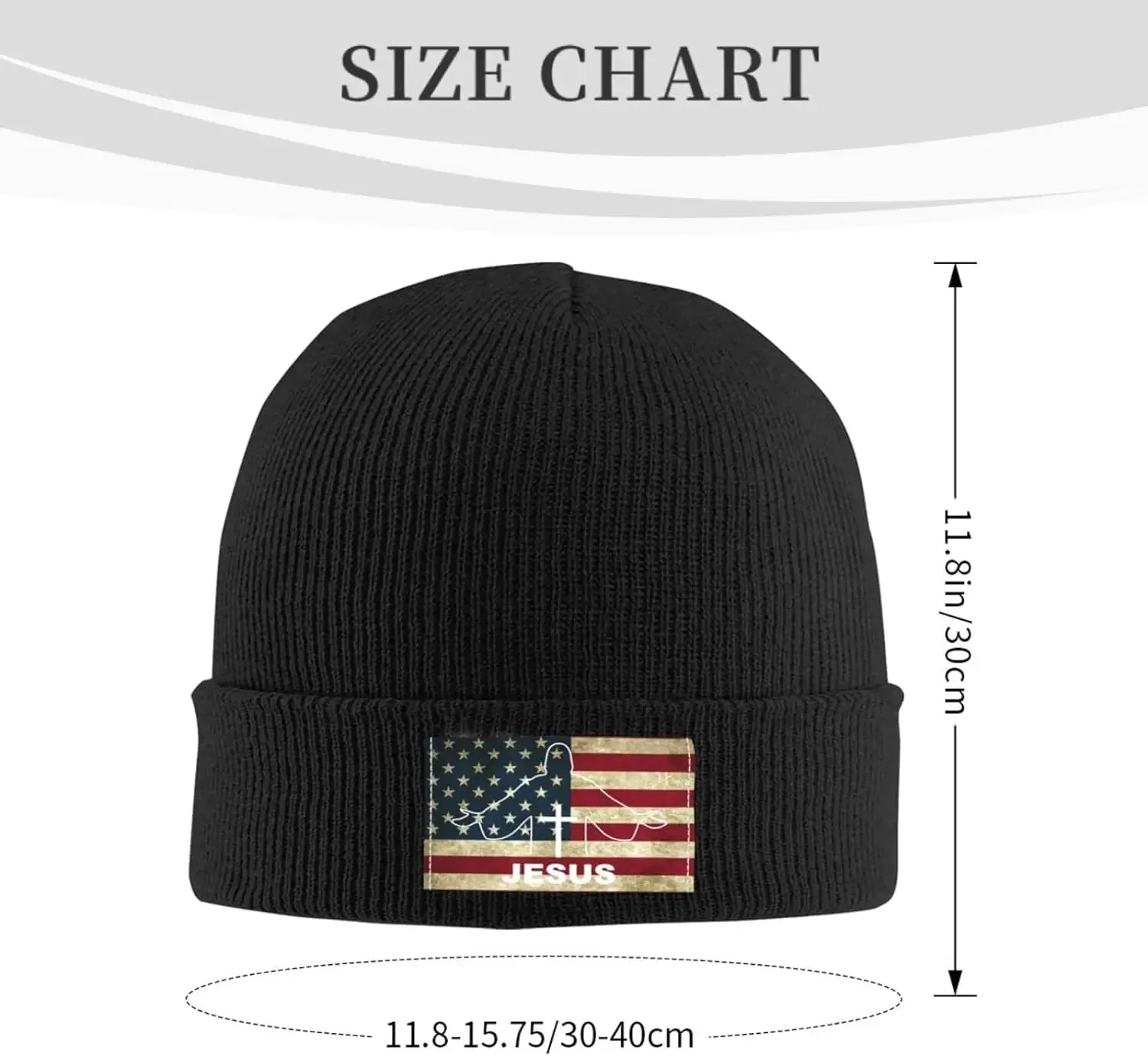 Jesus Christian Cross Mens Winter Beanie Hat Skate Cap for Women Soft Watch Hat Stretchy Warm Knit Cap