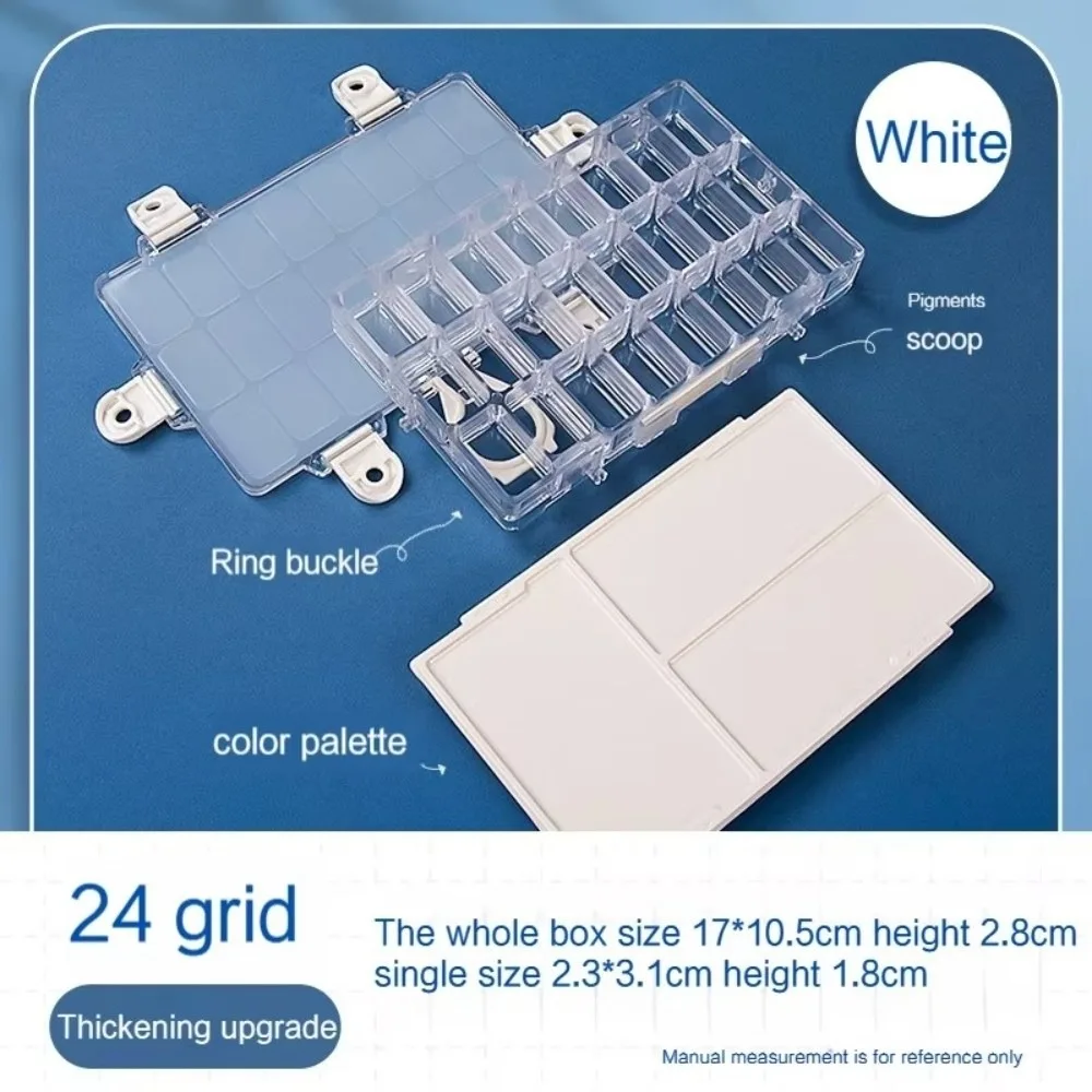 12/24/36 Wells Paint Palette Tray Half Pans Airtight Leakproof Watercolor Painting Pallet Empty Portable Watercolor Palette Box