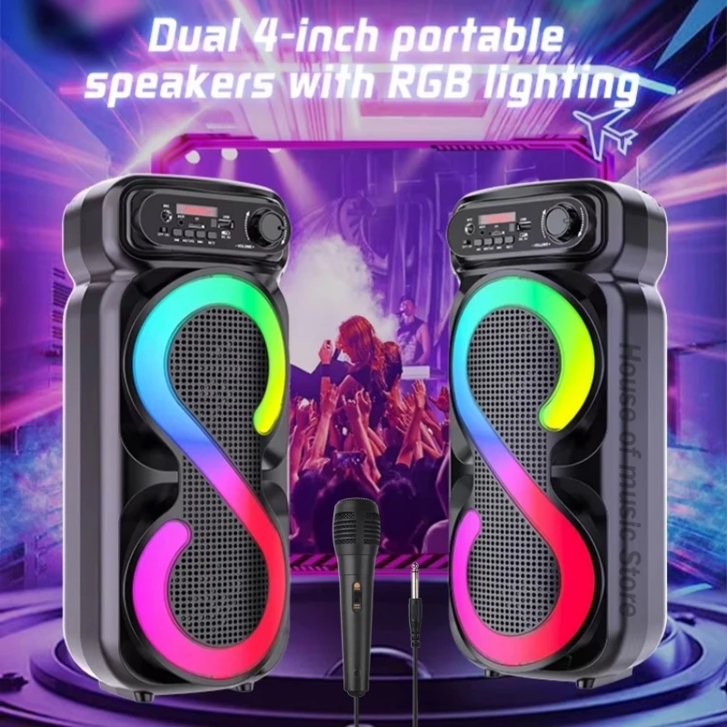 

Portable RGB Lamp Wireless Bluetooth Speakers 1500mAh Sound Box High-powered With LED Lights TWS Stereo Audio Karaoke Subwoofer