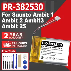 Bilashmart Battery Smartwatch Battery 3.7V/ 400mAh PR 382530 Suunto Ambit 1Ambit 2 Ambit3 Ambit 2S + Free Tools