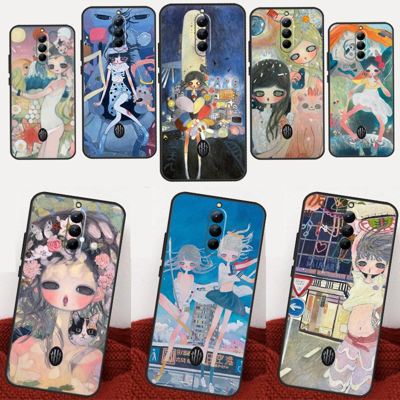 Cartoon Aesthetic Aya Takano Phone Case For ZTE Nubia Red Magic 5G 5S 6R 6S 7S 8S Pro Plus Redmagic 6 7 8 Pro Cover