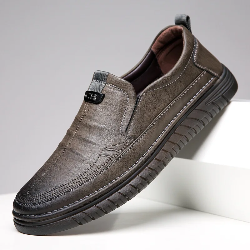 Leather Shoes new men's soft cowhide business casual Doudou shoes soft-soled casual non-slip lazy