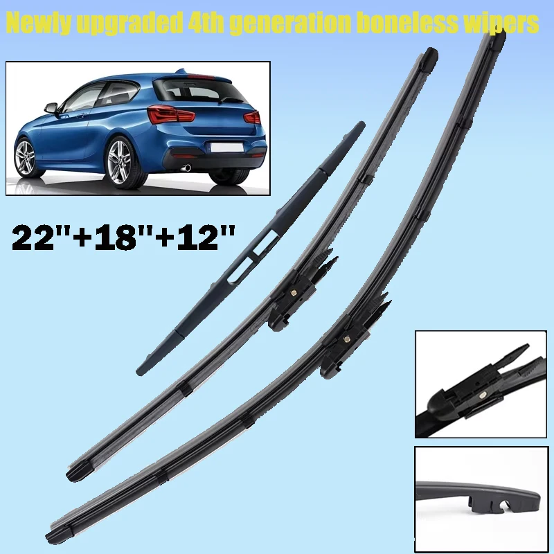 Misima Windshield Windscreen Wiper Blades For BMW 1 Series F20 F21 Front Rear Window Set 2011 2012 2013 2014 2015 2016 2017