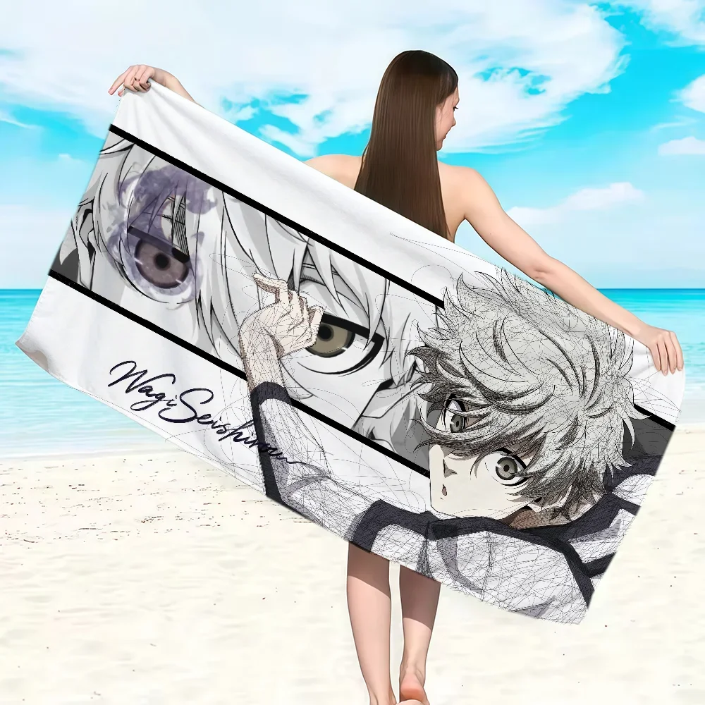 Anime B-Blue Lock-S Towel Soft Lightweight Anti-Sand Large Beach Towel Quick-Drying Bath Sports Family