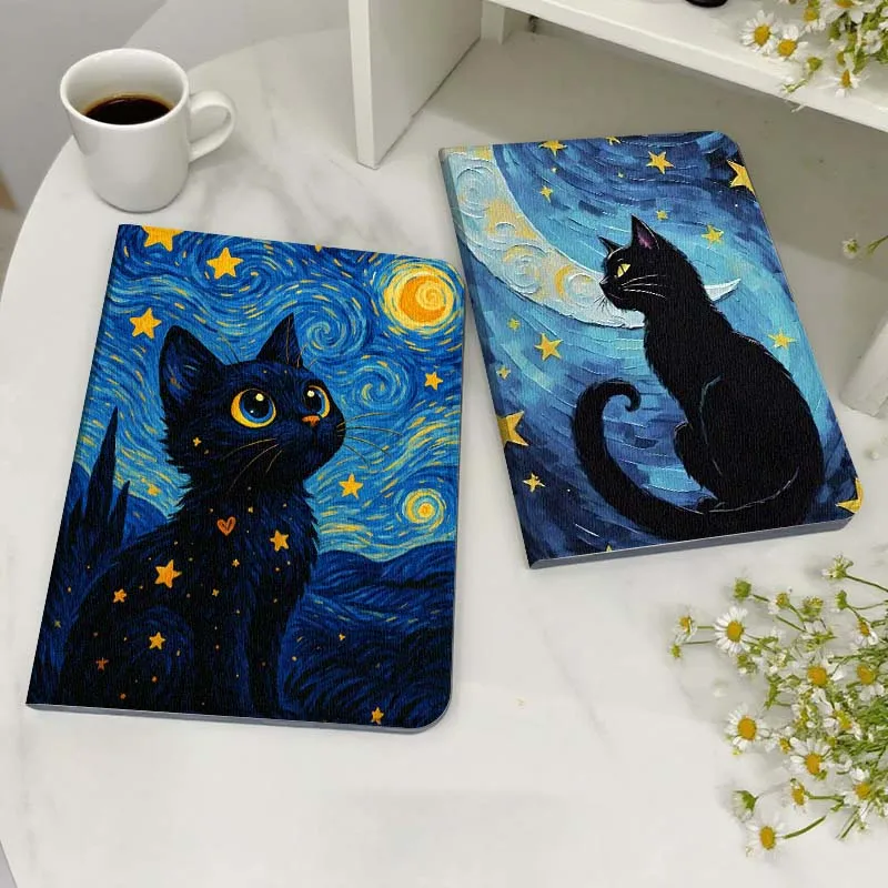 

Starlit Sky Cat Popular Art For Xiaoxin Lenovo Tab Pad K11 K10 M10 P11 3rd Plus Pro Legion Y700 Y900 Gen4 2 Tablet Case Gift