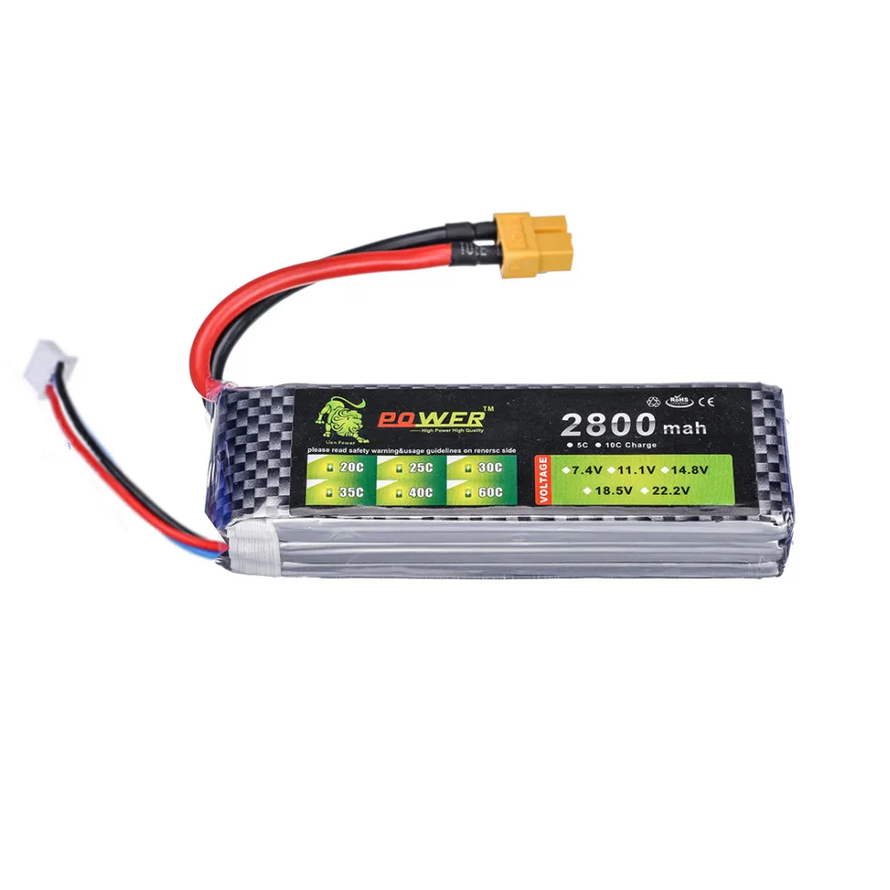 Lipo Battery 2S 7.4V 2800mah 40C With T/XT60 Plug For Quadcopter RC FPV Airplane Drone Racing Car Parts, 2S 7.4V RC Cars Battery