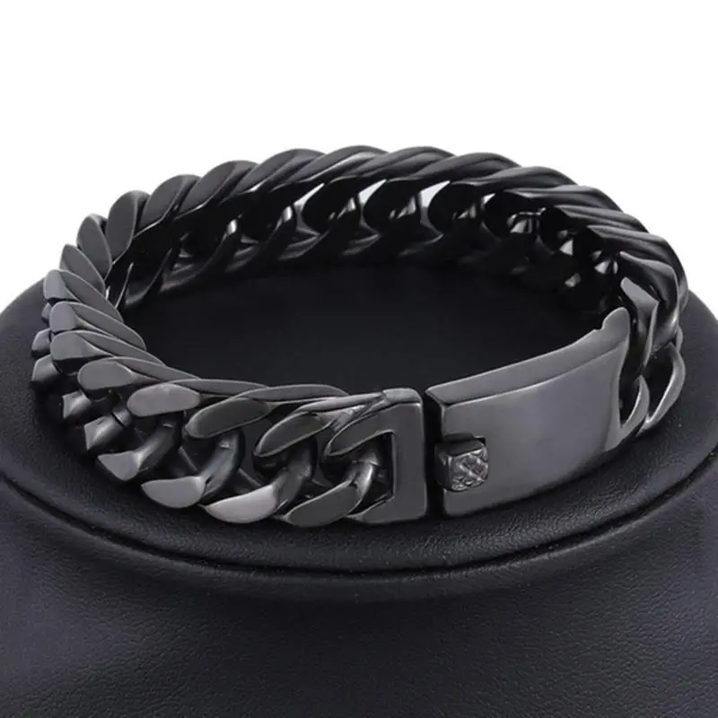 Men Fashion Gold Color Bracelet Personality Hip Hop Double Buckle Trend Domineer Fashion Bracelets