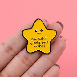 Inspirational Words Enamel Pins Star Brooches Badge Lapel Pin For Backpack Clothes Accessories Fashion Jewelry Birthday Gifts