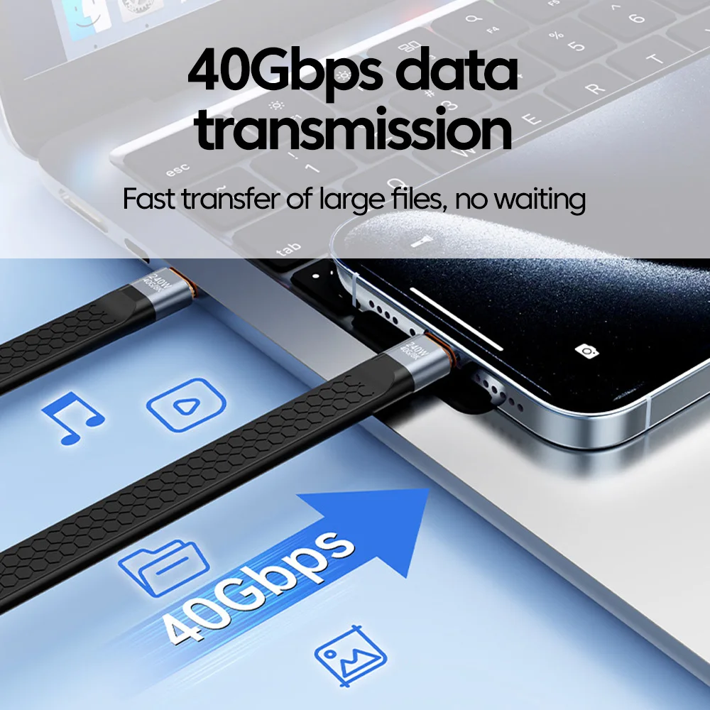 USB4.0 سلسلة المفاتيح المحمولة تصميم 240 واط نوع-c إلى نوع-c الهاتف المحمول شحن سريع 8K 60 هرتز كابل بيانات آيفون 16 سامسونج المحمول