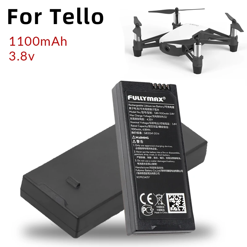 

3.8V 1100mAh Lithium Battery for DJI Tello Battery Intelligent Flight Batteries Pack for TELLO Quadcopter Spare Parts RC Drone