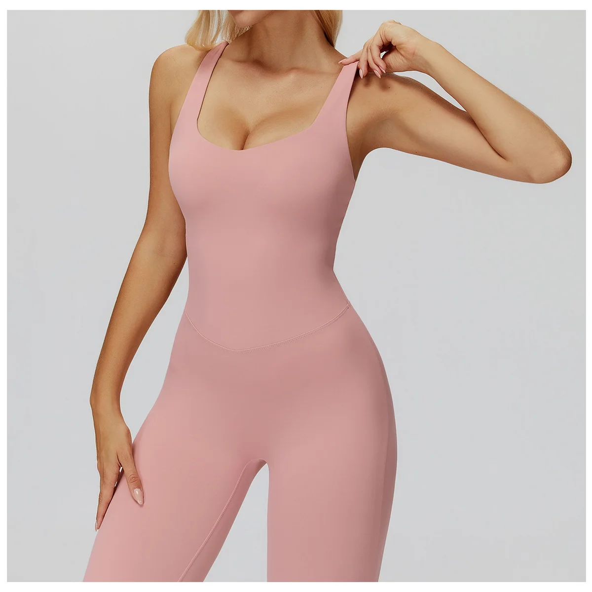 

Women's One-piece Yoga Suit Tight Fitting Slimming Jumpsuit Running Exercise Fitness Clothes brushed Skin Friendly Fabric