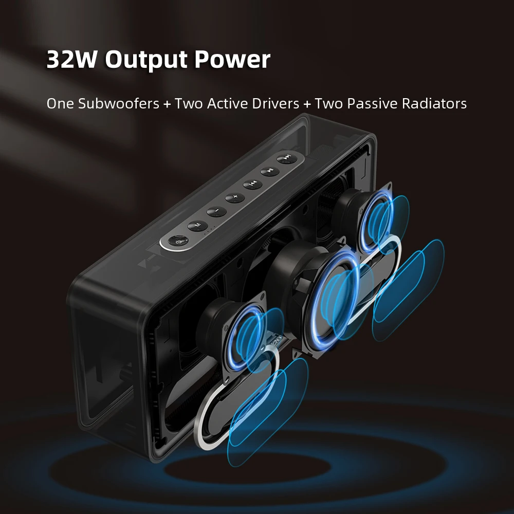 DOSS altoparlante Bluetooth SoundBox XL BT 5.0 potente 32W Stereo e Deep Bass Subwoofer Sound Box Home altoparlanti Wireless portatili