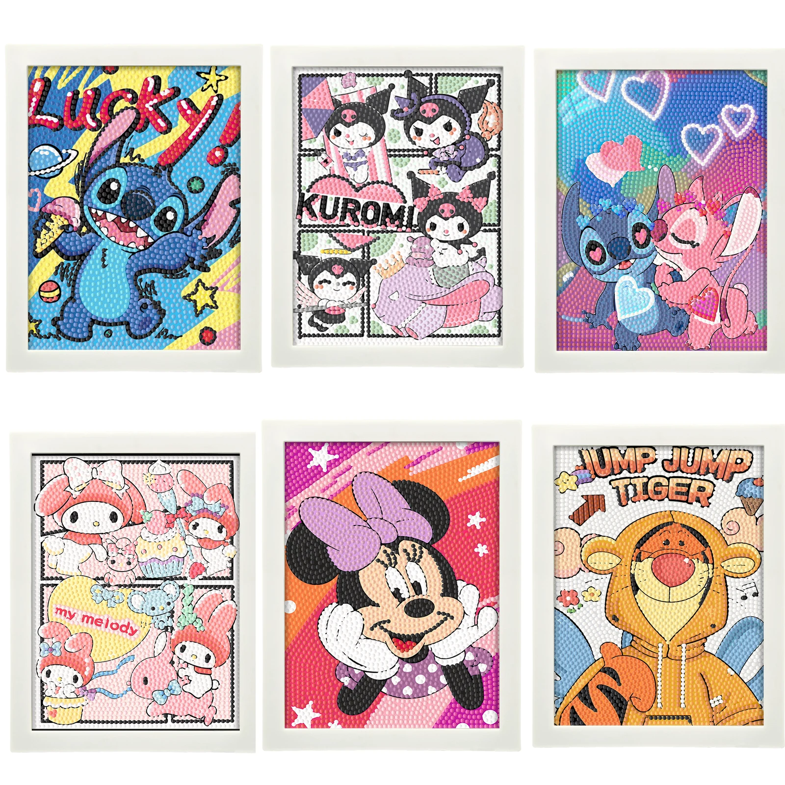 窓と寝室のフレームのダイヤモンドペインティング、ベッドサイドテーブルフレーム、DIY刺繍漫画の装飾