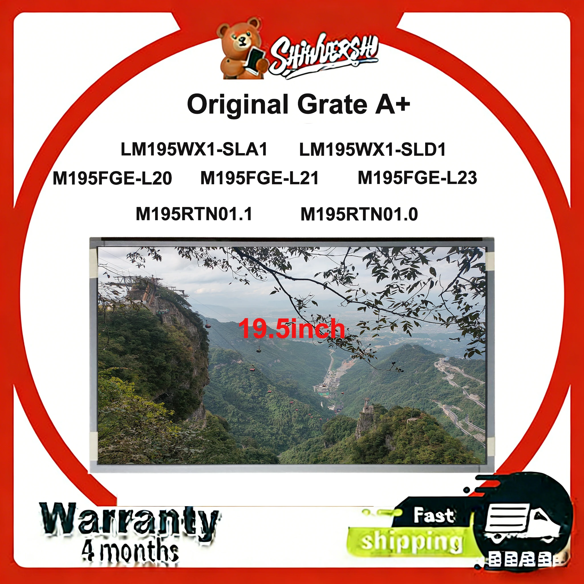 

Original New A+ 19.0" Lcd Screen LM195WX1 SLA1 LM195WX1 SLD1 M195FGE L20 M195FGE L21 M195FGE L23 M195RTN01.1 M195RTN01.0