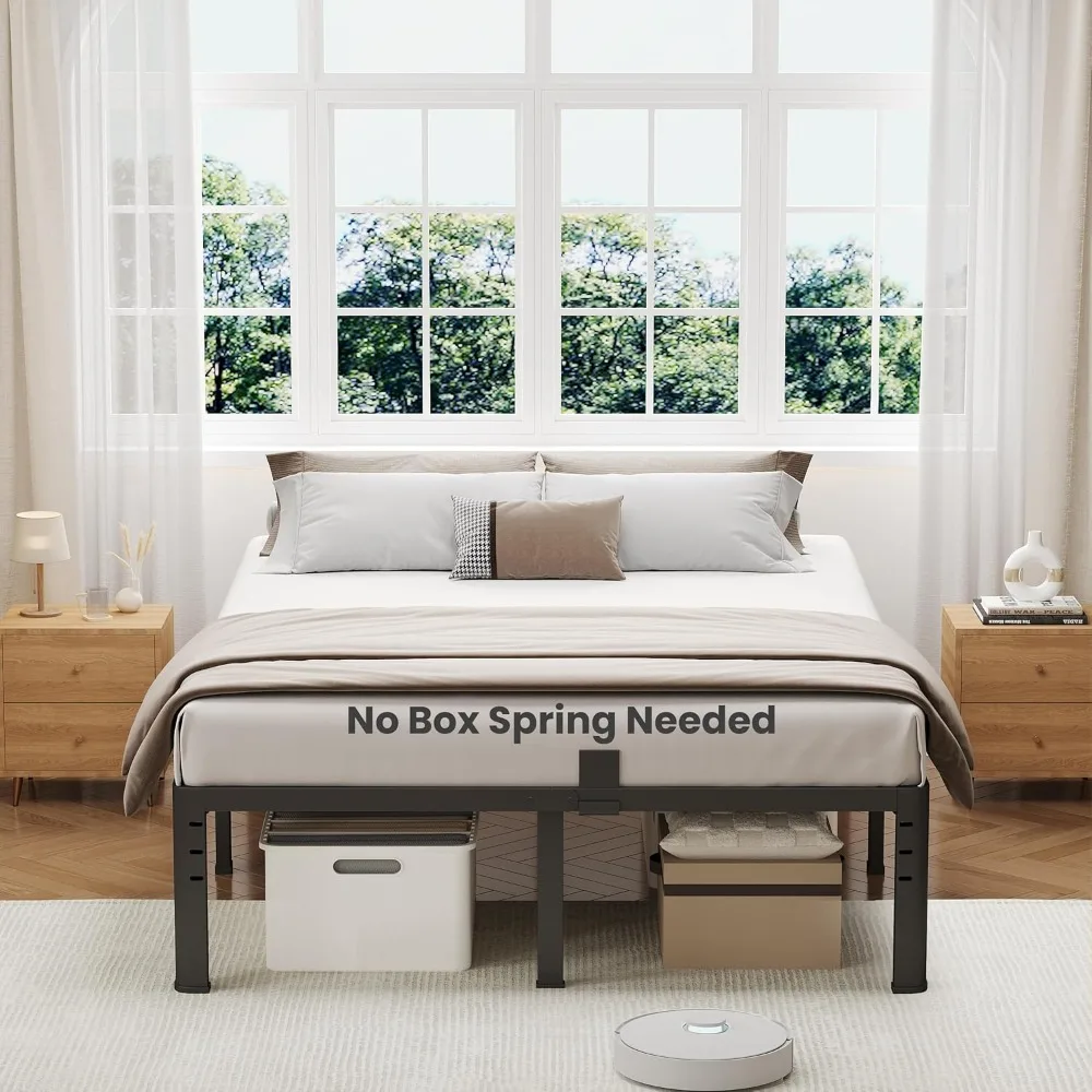 20-Inch Queen Bed Frame, Heavy Duty Steel, 3500 lbs Capacity, No Box Spring Needed, Easy Assembly, Noise-Free