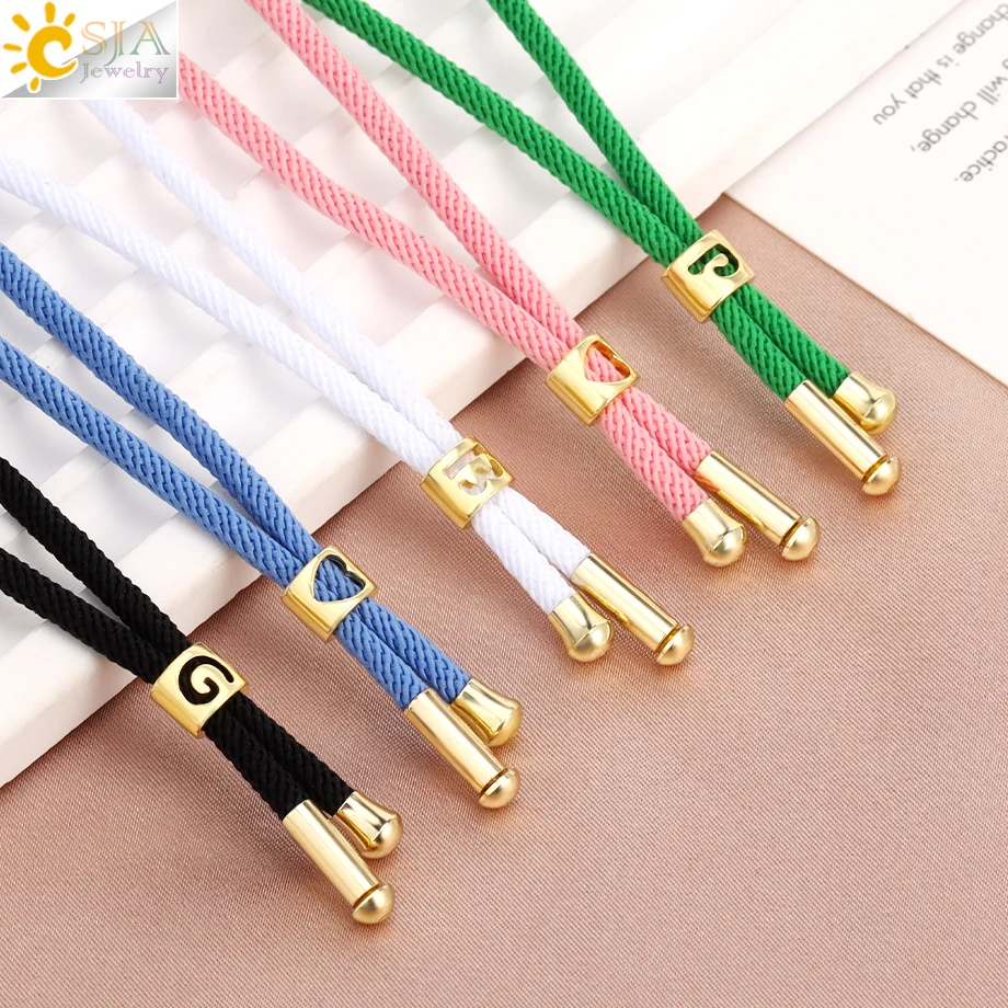 Initial Letter Rope Bracelet for Men Luxury Gold Color Heart Charm Bracelet Lucky Red Black White Adjustable Couple Gift  H444