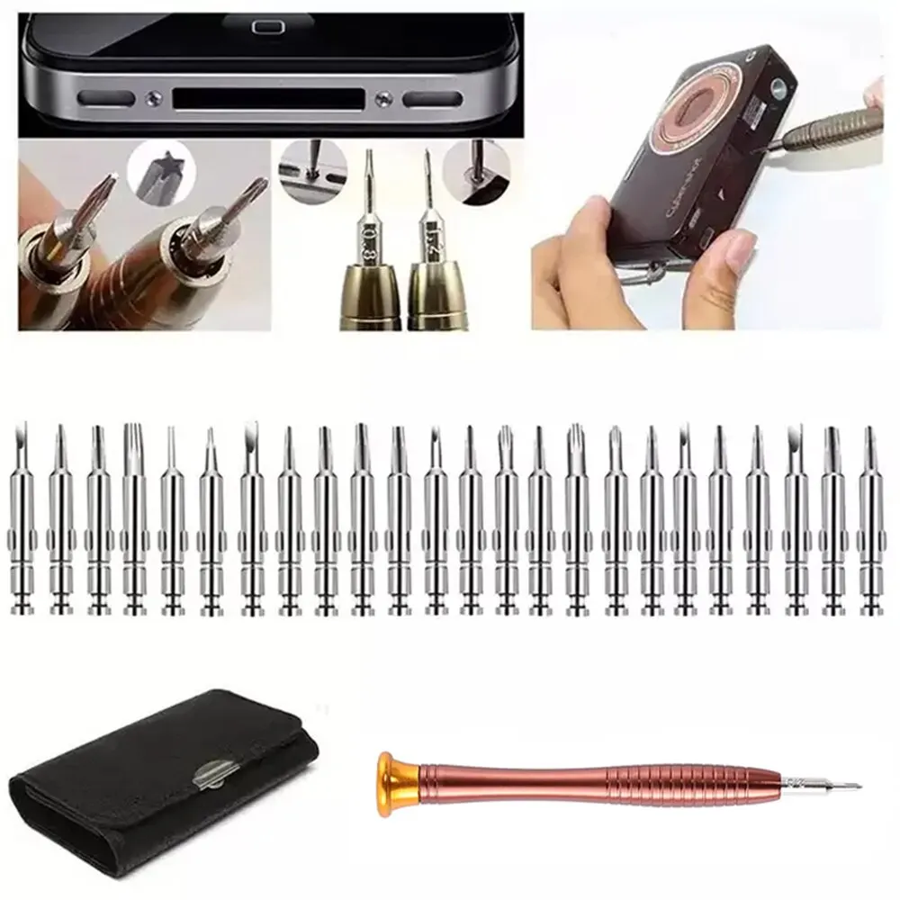 Mini Precision Screwdriver Set 25 in 1 Electronic Torx Screwdriver Opening Repair Tools Kit for iPhone Camera Watch Tablet PC