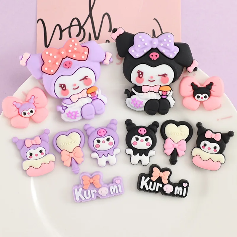 12-100 قطعة MINISO الكرتون الأحذية السحر Kuromi PVC DIY بها بنفسك إبزيم حذاء الأحذية الديكور صندل شاطئ اكسسوارات للأطفال هدايا