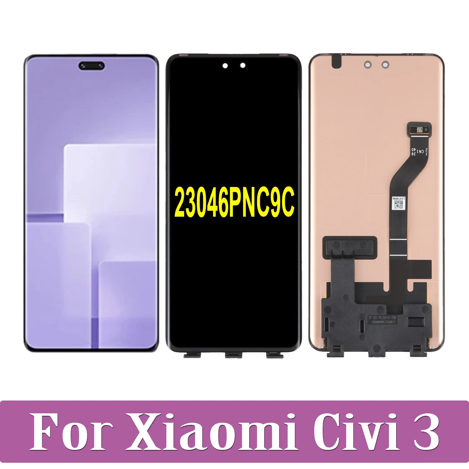 AMOLED For Xiaomi Civi 3 LCD Display Touch Screen Digitizer Assembly For Xiaomi Civi3 23046PNC9C LCD Replacement