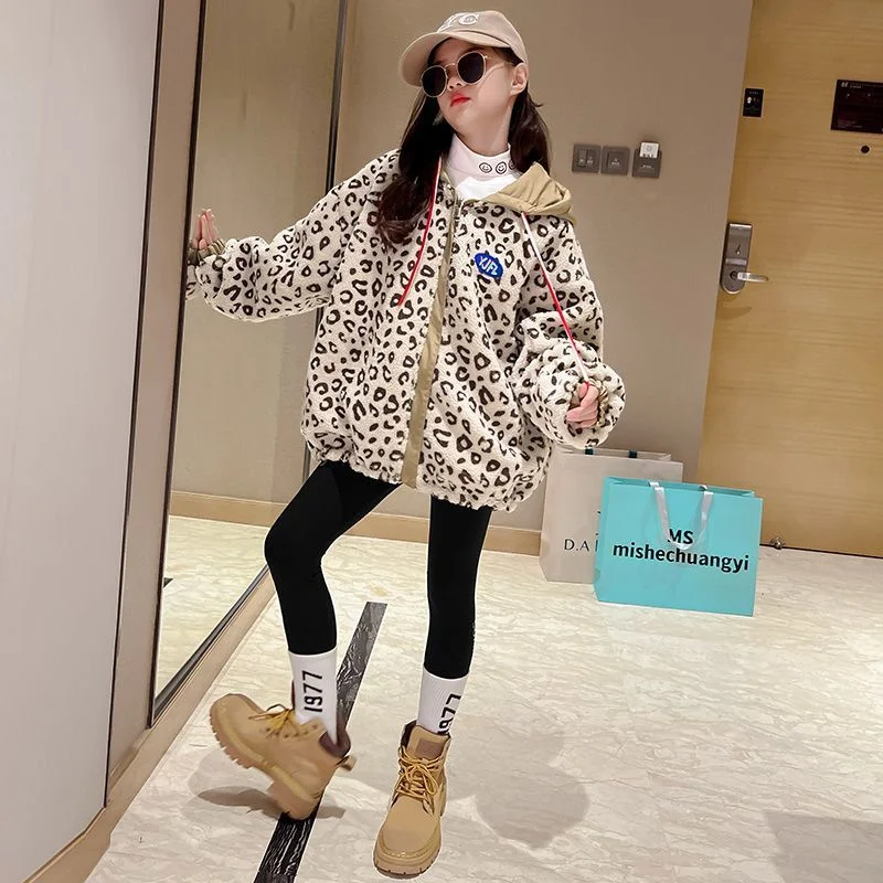 Girls Coat Jacket Winter Cotton Windbreak 2023 Letters Warm Thicken Teenagers High Quality Children\'s Clothing