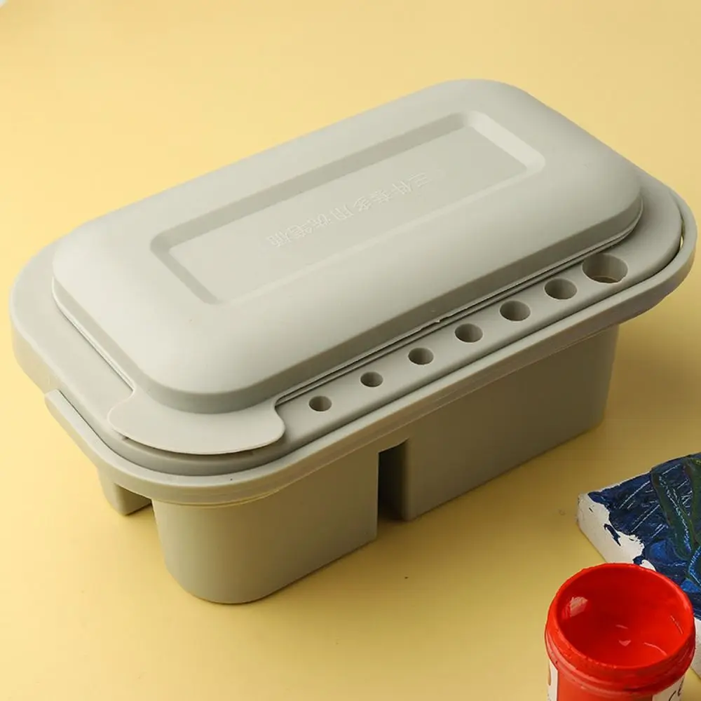 Wiadro do mycia pędzli z pokrywką Tace na palety Umywalka na pędzle Uniwersalne pudełko do czyszczenia artystów Akwarela