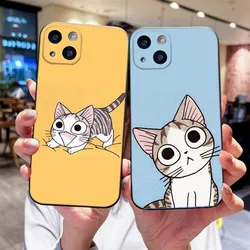 Chi Cat Sweet Home Phone Case For iPhone 14,13,12 Mini 11 Pro XR,X,XS,MAX 6S,7,8 Plus Silicone Cover Soft black