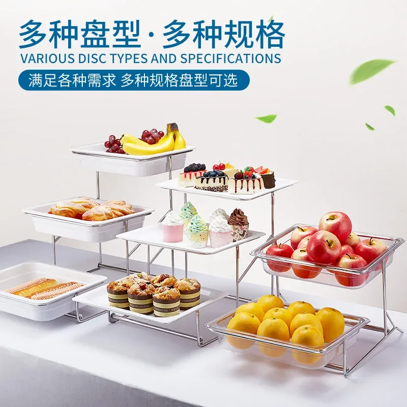 Creative three-layer snack, multi-layer tray cake, banquet imitation ceramic fruit plate buffet dessert display rack